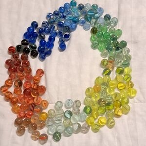 Vintage American Cat's Eye Marbles Mostly Mint 170+